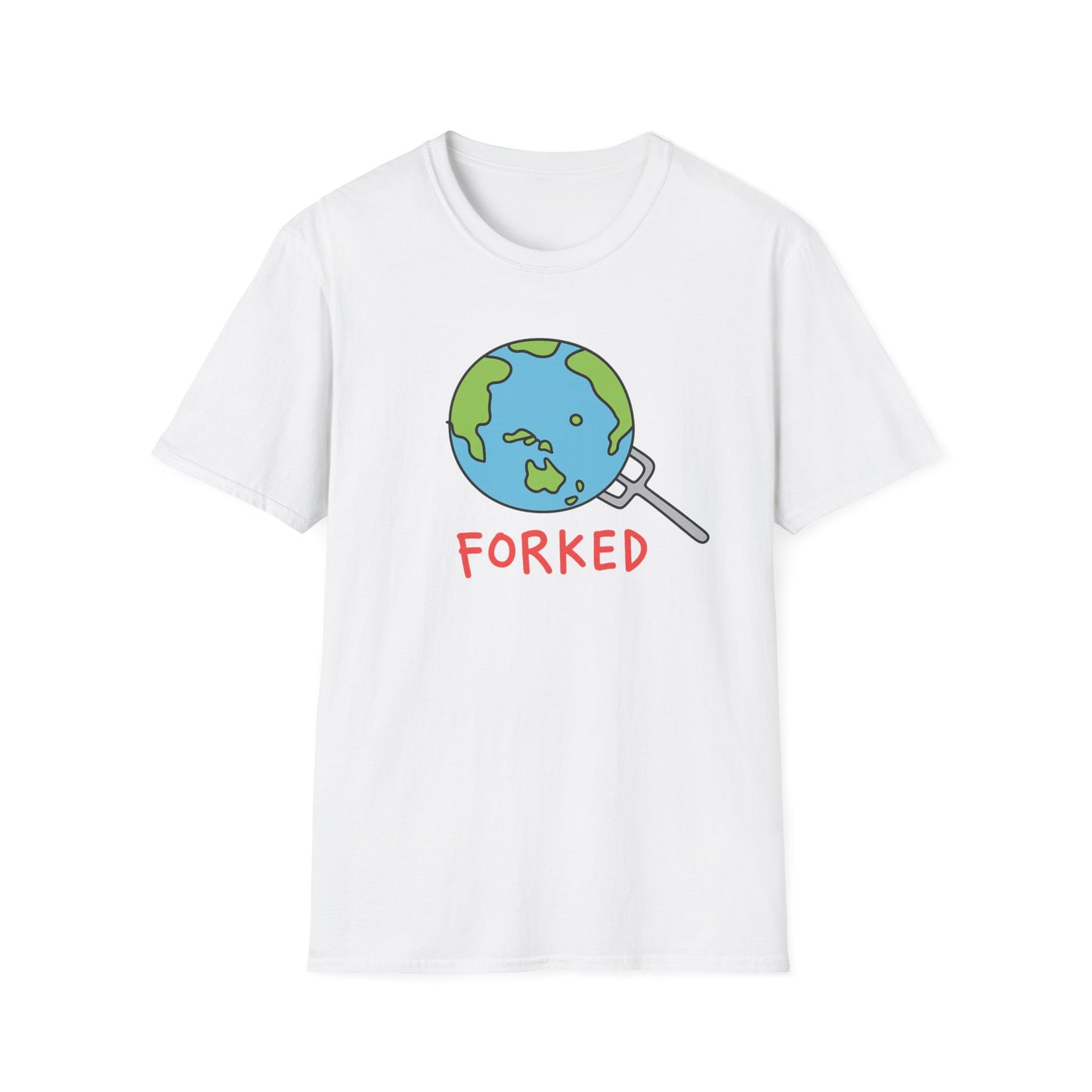 Playful, bold and a little rebellious. The Forked Earth tee drops a fun planet graphic with big personality. Worldwide shipping.