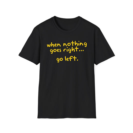 Crisp, urban and confidently cheeky. The Go Left tee drops effortless style in a bold graphic hit. A Walking Canvas Co. staple with worldwide shipping.