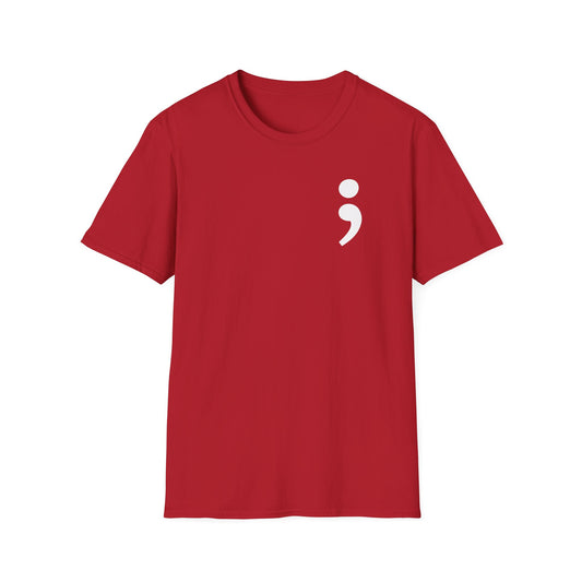 A powerful symbol made wearable. The Semicolon Awareness tee represents strength, survival and the story that continues. Worldwide shipping.