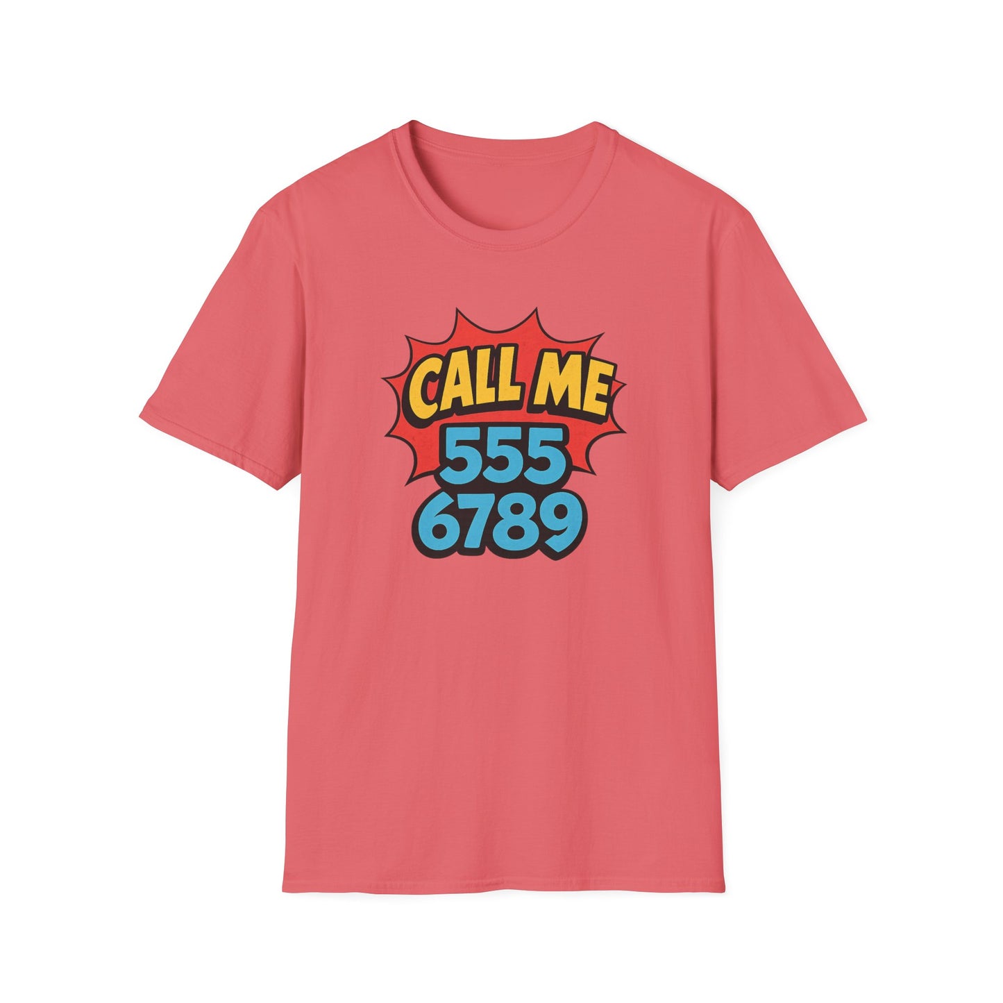 funny call me 5556789 graphic tee pink shirt

retro phone number graphic t-shirt pop art design

call me 555 6789 novelty graphic tee

funny conversation starter t-shirt design

retro comic style graphic tee