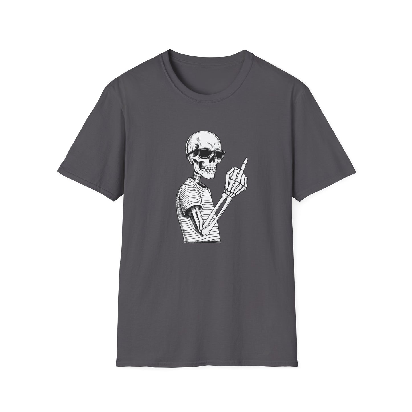 Bones skeleton graphic t-shirt in charcoal featuring bold skull artwork and statement style