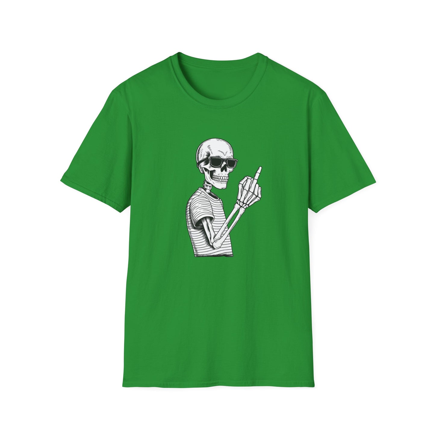 Bones skeleton graphic t-shirt in Irish green with bold skull design and standout graphic look
