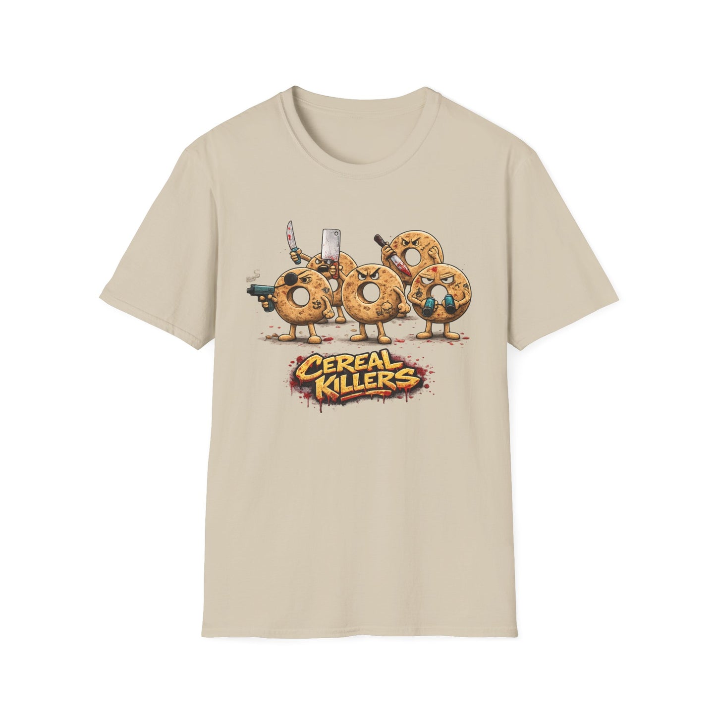 Sand Cereal Killers graphic tee featuring funny cereal pun design by Walking Canvas Co.