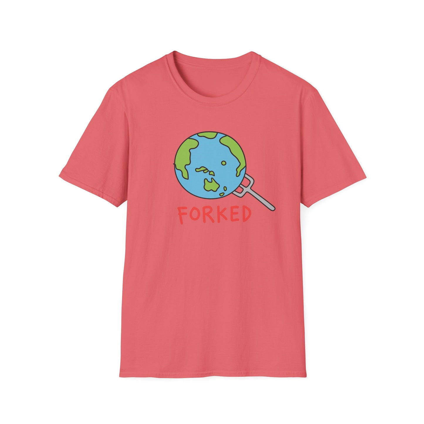Playful, bold and a little rebellious. The Forked Earth tee drops a fun planet graphic with big personality. Worldwide shipping.
