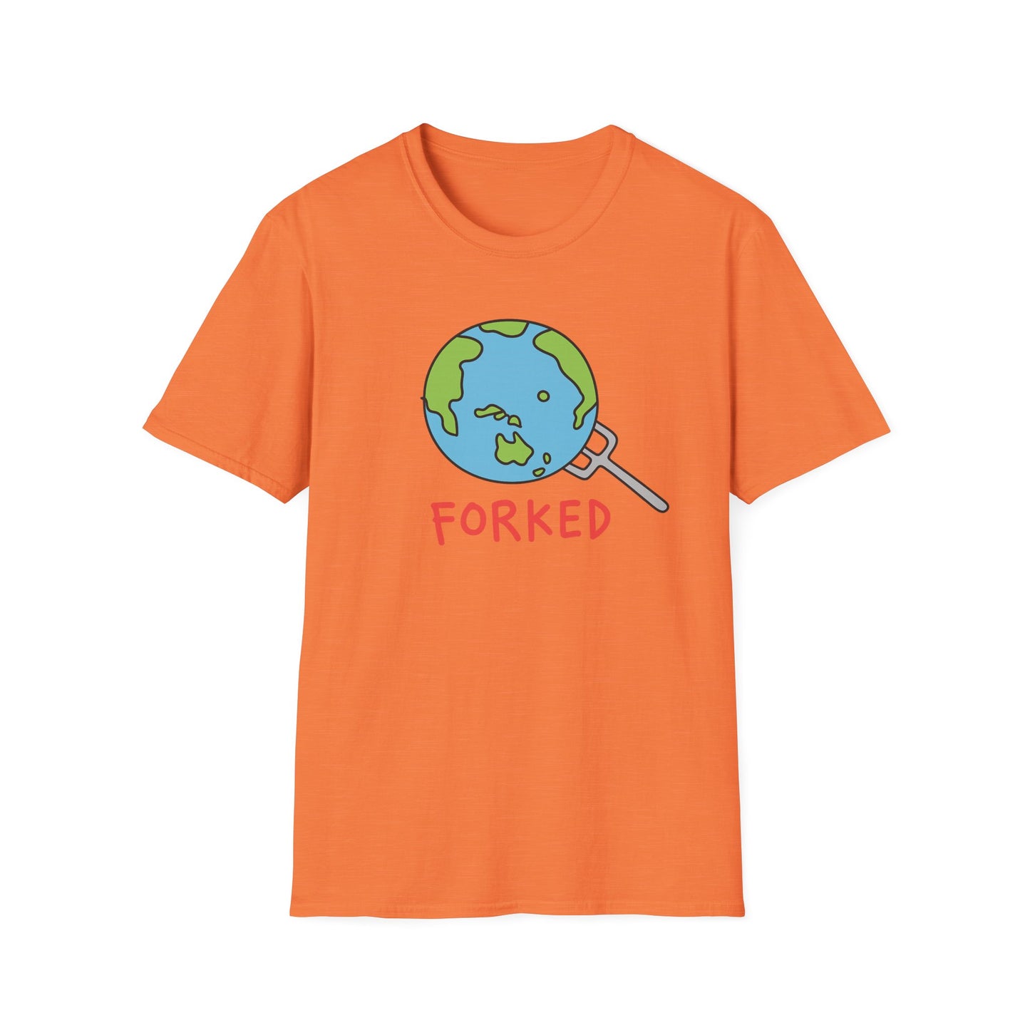 Playful, bold and a little rebellious. The Forked Earth tee drops a fun planet graphic with big personality. Worldwide shipping.