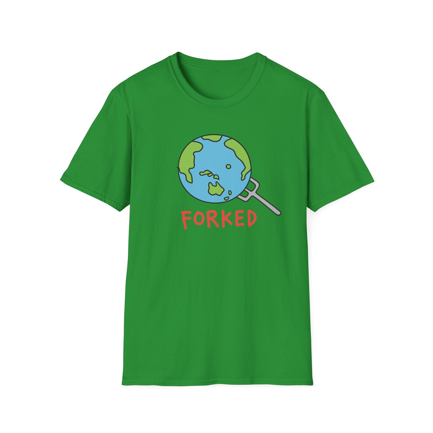 Playful, bold and a little rebellious. The Forked Earth tee drops a fun planet graphic with big personality. Worldwide shipping.