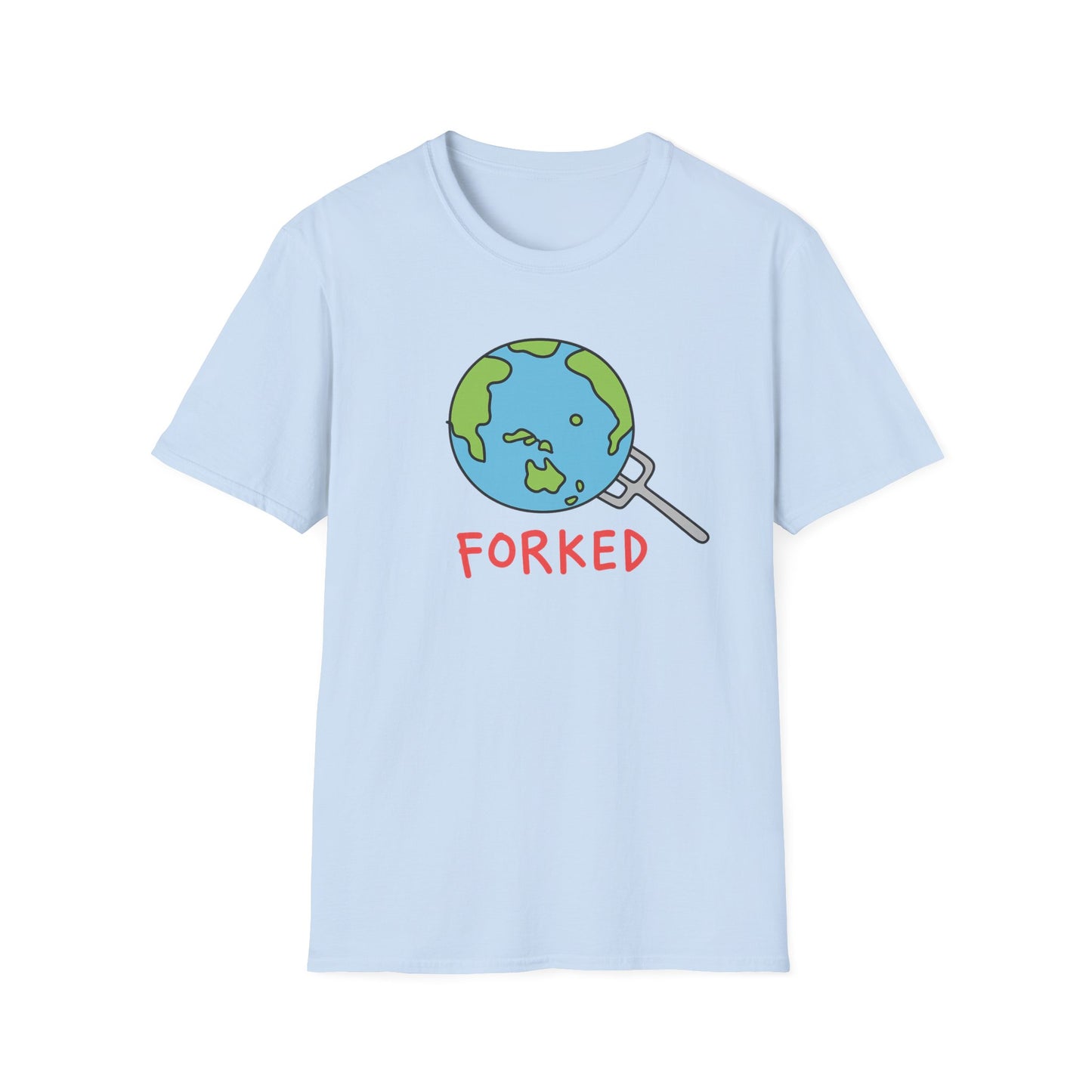 Playful, bold and a little rebellious. The Forked Earth tee drops a fun planet graphic with big personality. Worldwide shipping.