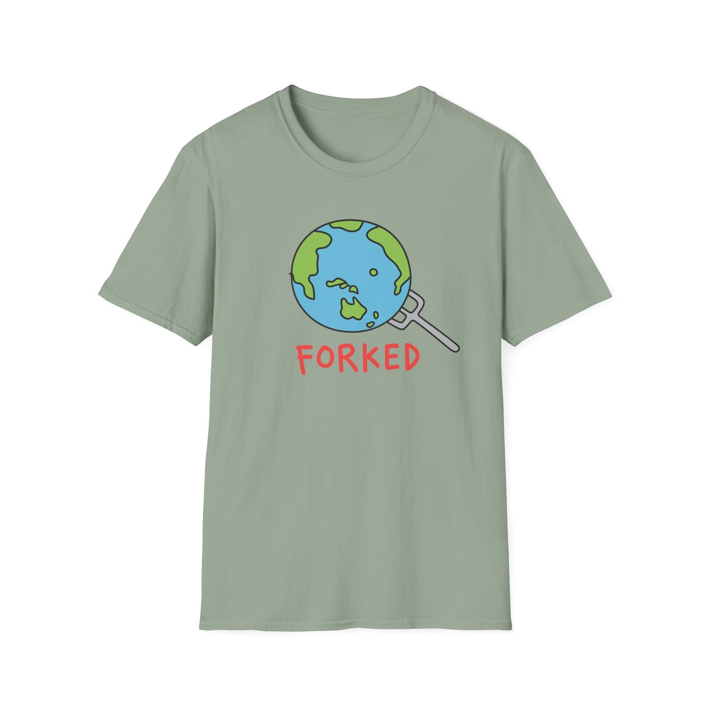 Playful, bold and a little rebellious. The Forked Earth tee drops a fun planet graphic with big personality. Worldwide shipping.