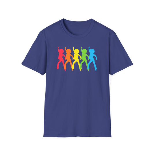 Bold colour, retro energy and pure fun. The Funky Disco tee delivers rainbow party vibes in classic Walking Canvas Co. style. Worldwide shipping.