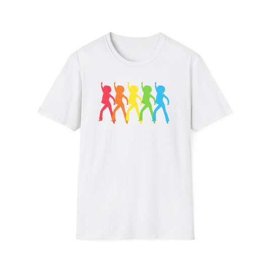Bold colour, retro energy and pure fun. The Funky Disco tee delivers rainbow party vibes in classic Walking Canvas Co. style. Worldwide shipping.