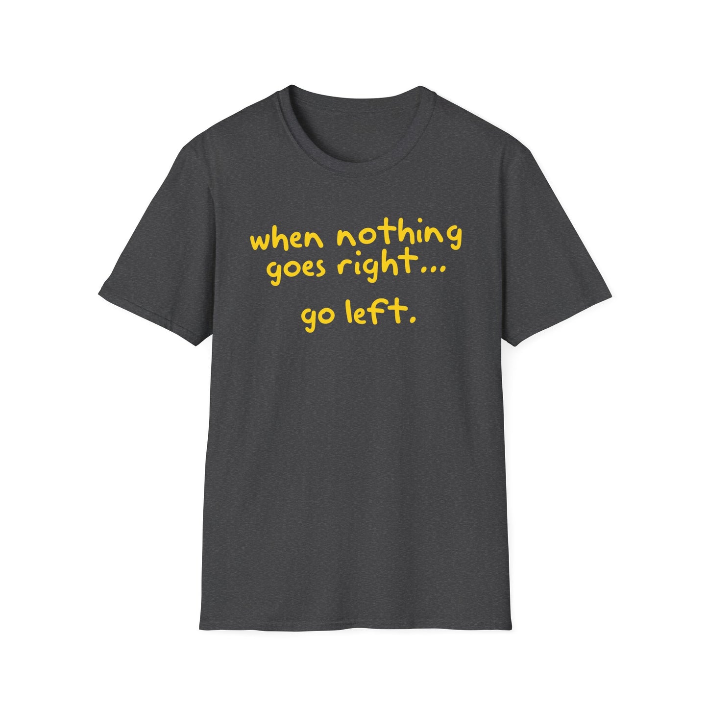 Crisp, urban and confidently cheeky. The Go Left tee drops effortless style in a bold graphic hit. A Walking Canvas Co. staple with worldwide shipping.