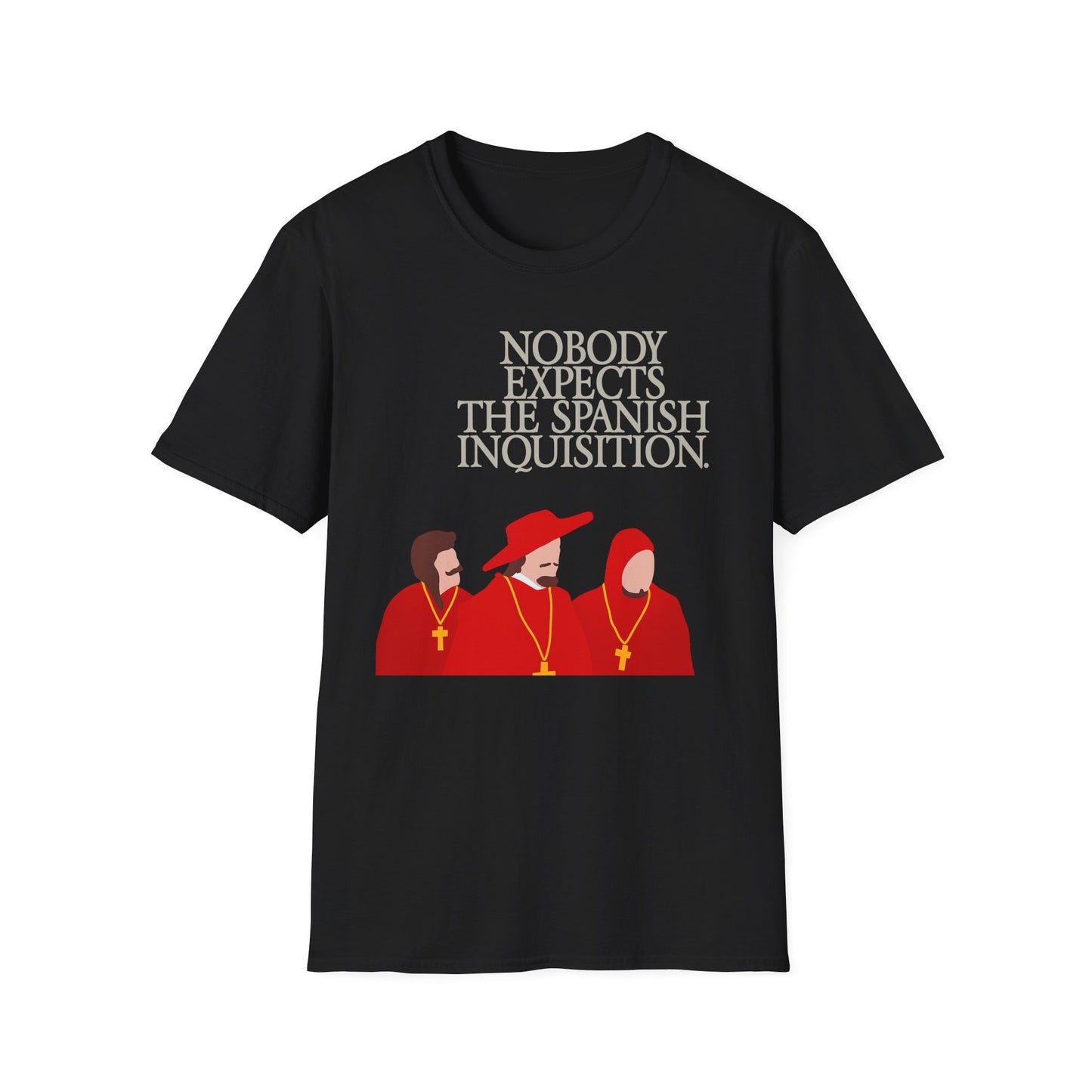 Vintage flair meets classic comedy. The Spanish Inquisition tee delivers bold parody style in true Walking Canvas Co. fashion. Worldwide shipping.