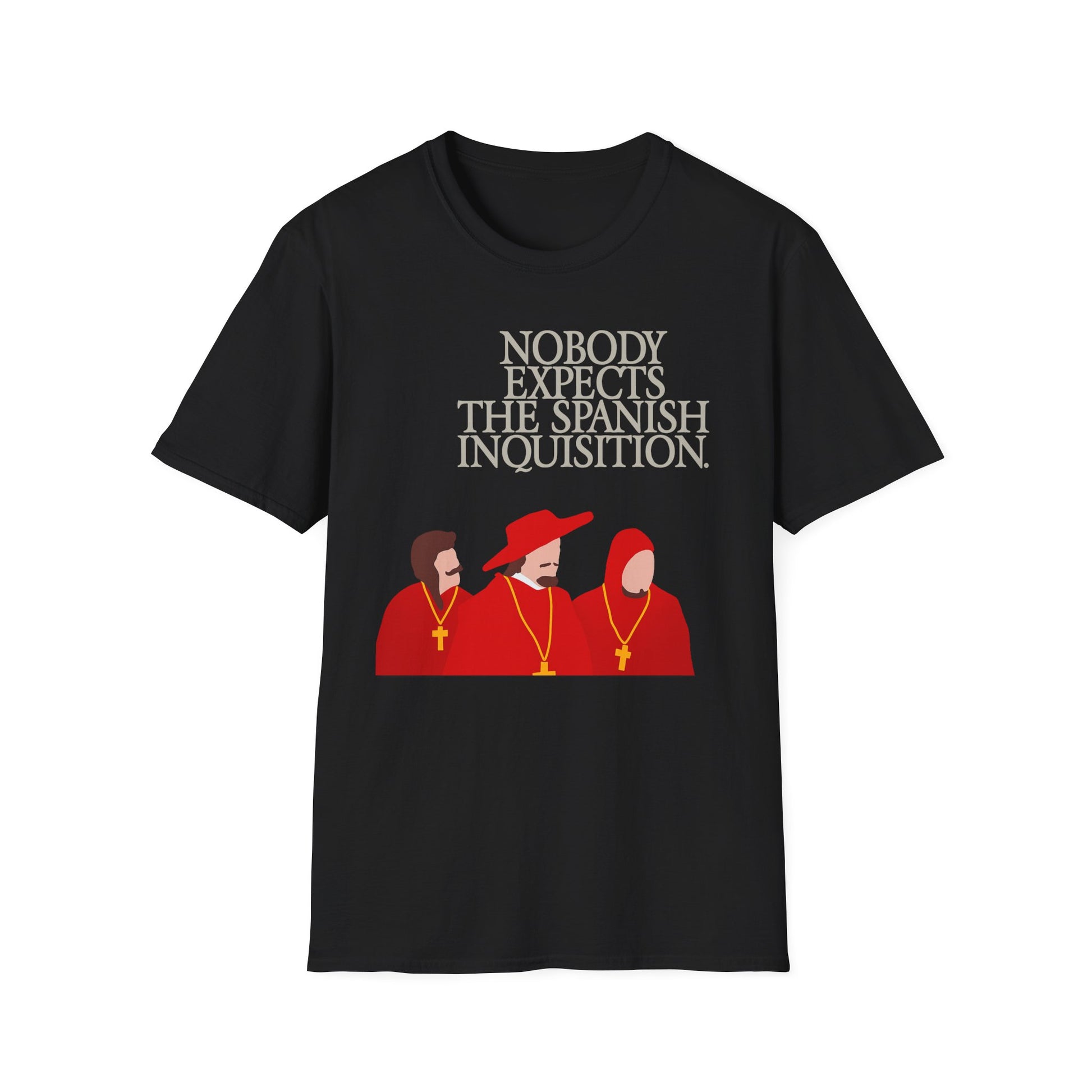 Vintage flair meets classic comedy. The Spanish Inquisition tee delivers bold parody style in true Walking Canvas Co. fashion. Worldwide shipping.