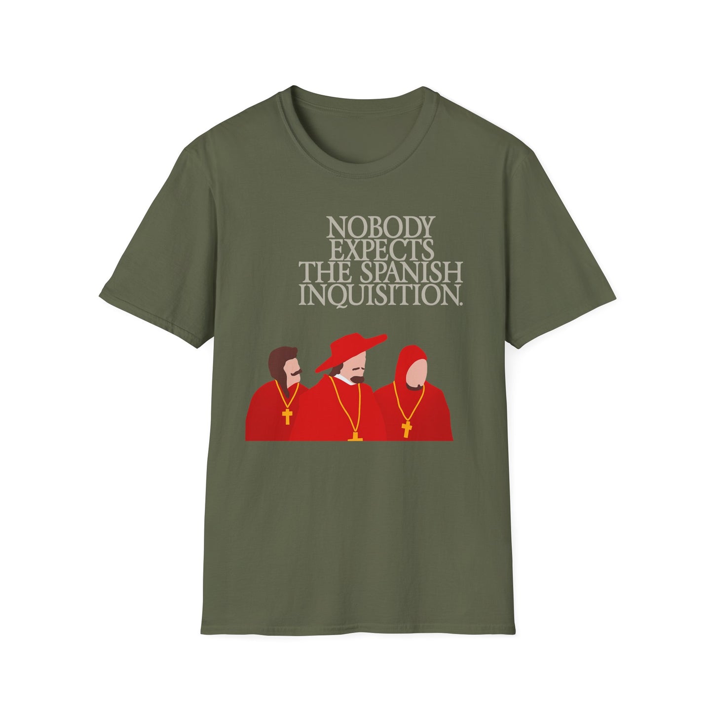 Vintage flair meets classic comedy. The Spanish Inquisition tee delivers bold parody style in true Walking Canvas Co. fashion. Worldwide shipping.