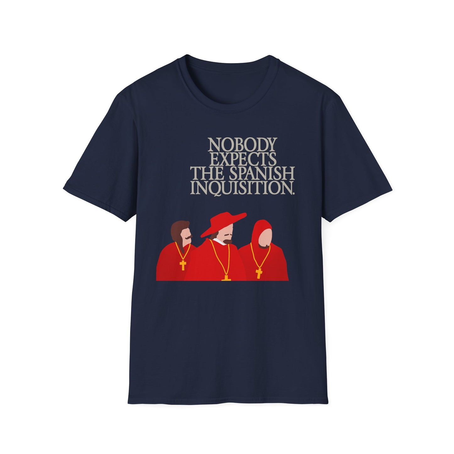 Vintage flair meets classic comedy. The Spanish Inquisition tee delivers bold parody style in true Walking Canvas Co. fashion. Worldwide shipping.